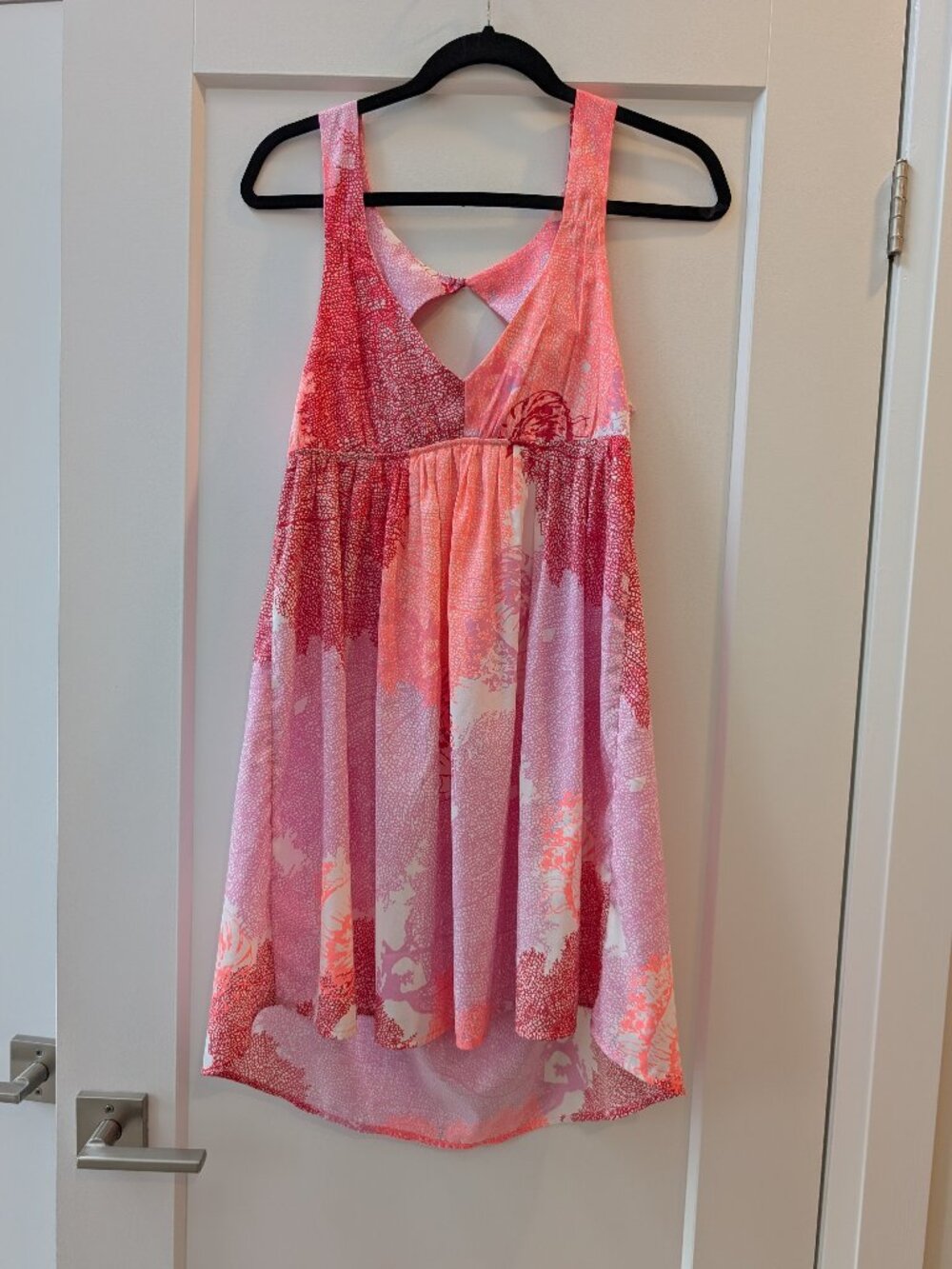 ROXY Pink Coral Reef Cutout High Low Mini Dress Coverup Size Medium M